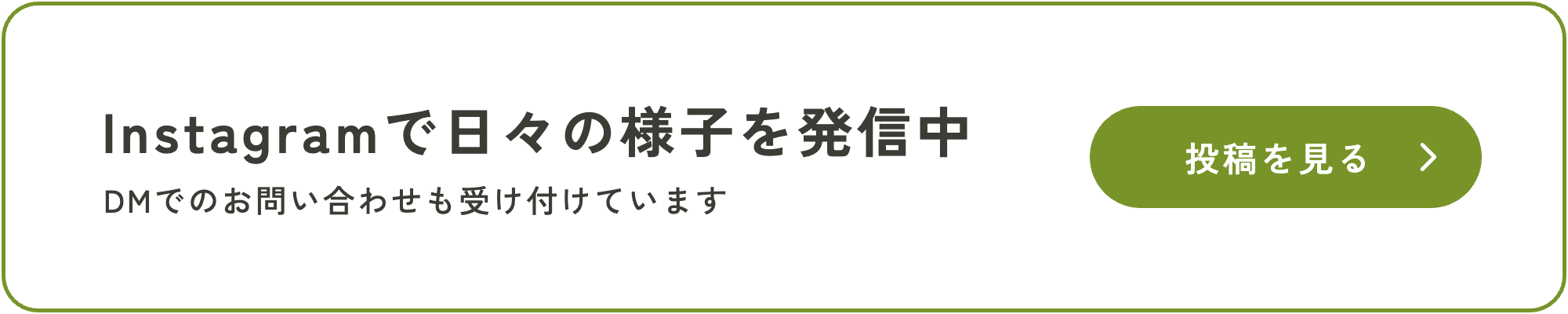 Instagramで日々の様子を発信中 DMでのお問い合わせも受け付けています 投稿を見る